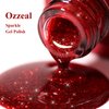 Ozzeal Glitter Gel Nail Polish Set,2 Pcs Christmas Red Green Glitter Gel Nail Polish Sparkle Shimmer Glitter Gel Polish Fall Winter New Year Gel Polish Kit Soak off LED UV 0.5 Fl Oz