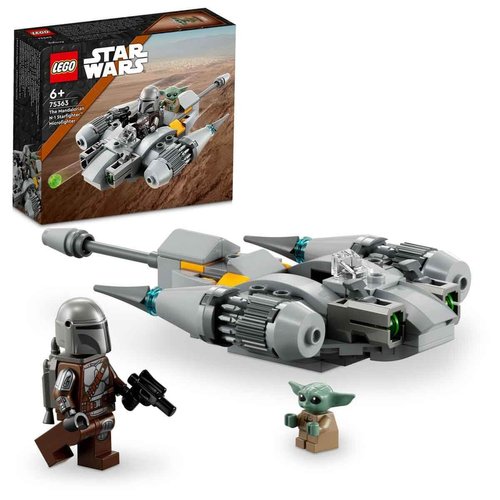 LEGO 75363 Star Wars Microfighter N-1 Mandalorian Hunter Construction Toy Boba Fett Book Vehicle with Grogu Baby Yoda Figure, Gift for Kids, Boys, Girls from 6 Years