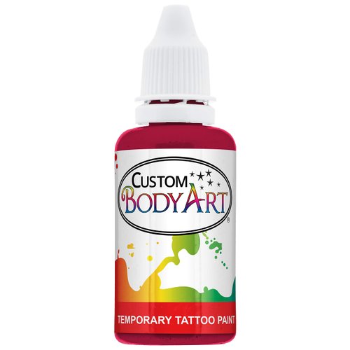 Custom Body Art 1-Ounce Pink Temporary Airbrush Tattoo Body Art Paint Alcohol Based