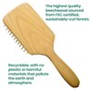 Giorgio Eco Friendly Wooden Bristle Hairbrush - Bundle Detangling Brush and Hair Growth Brush for Thick or Long Hair - Paddle Hair Brush Made with Anti Static Beechwood, Silicone Massage Cushion