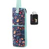 Hair Flat Iron Case Holder Canvas Bag Heat Resistant Curling Iron Straightener Holder Bag for Hair Tools Curling Iron Organizer Bag (Floral print-Fabric bag)