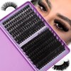 Lash Clusters 100D+200D Thick Volume Eyelash Clusters 12-22mm Long Cluster Lashes Fluffy Eyelash Extensions Individual Lashes Clusters DIY at Home Eyelashes D Curl Lash Extension by FOINEMYED