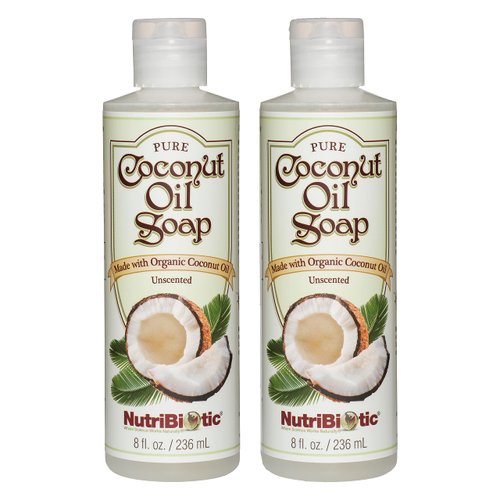 NutriBiotic – Pure Coconut Oil Soap, Unscented 8 Oz Twin Pack | Certified Organic, Unrefined, Biodegradable | Vegan & Made without GMOs, Gluten, Parabens or Sulfates | Rich, Cleansing Lather