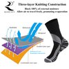 RANDY SUN Waterproof Hiking Fishing Socks For Men, Daily Dry Warm Moisture Wicking Novelty Elite Business Barefoot Camping Wading Running Performance Outdoor Recreation Crew Socks, Black Grey L