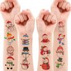100PCS Cute Retro Snowman Tattoos Stickers Snowman Themed Birthday Party Decorations Favors Supplies Winter Christmas Party Decorations for Kids Boys Girls Classroom Prizes Rewards
