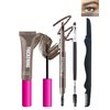 Waterproof Tinted Brow Gel Kit,1 Brown Tinted Eyebrow Mascara Gel & 1 Eyebrow Pencil Dark Brown, Brow Filler Lift Fast Sculpt Waterproof Eyebrow Gel Glue, Eye Brow Makeup with Brow Razor & Brush-Set 5
