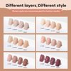 modelones Nail Polish Set 6 Colors Pink Skin Tones Brown Manicure DIY Nail Art Salon Gift for Women Girl