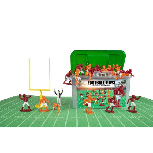 Kaskey Kids Football Guys – Maroon vs Orange Inspires Kids Imaginations with Endless Hours of Creative, Open-Ended Play – Includes 2 Teams & Accessories – 28 Pieces in Every Set!