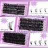 Lash Extension Kit Wispy Lash Clusters Kit 40D+50D+60D Fluffy Lash Clusters Kit 14-24mm Eyelash Extension Kit 3 Styles Eyelash Clusters with Bond and Seal Lash Glue and Tweezers by FOINEMYED