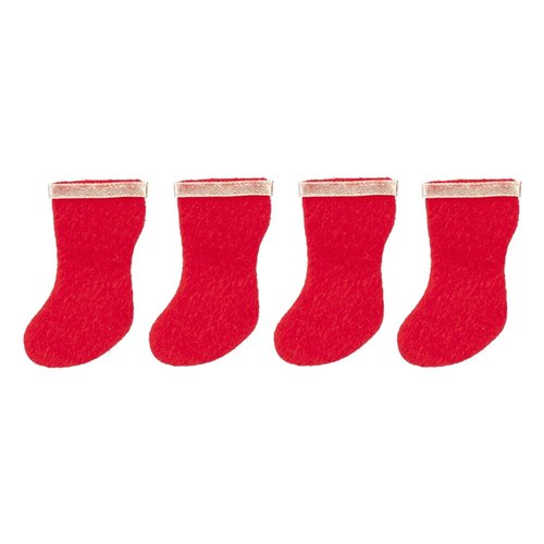 Dollhouse Set of 4 Red Stockings Miniature Christmas Fireplace Accessory 1:12