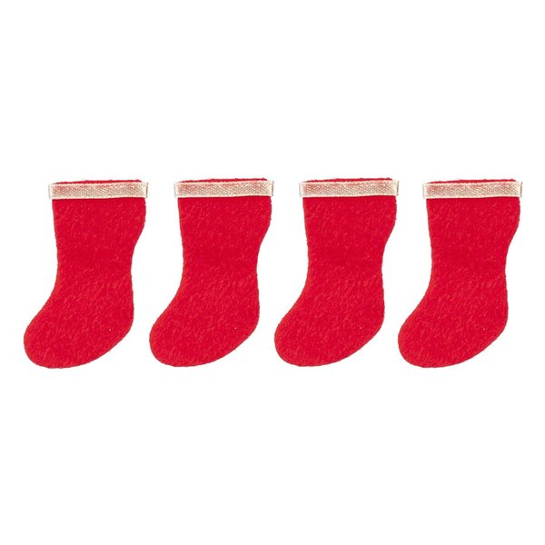 Dollhouse Set of 4 Red Stockings Miniature Christmas Fireplace Accessory 1:12