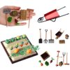 gofidin 1:12 Scale Miniature Farming Tools Dolls Accessories, 13PCS Simulation Shovel Rake Lawn Mower Garden Cart Scene Model Dollhouse Decoration