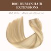 GOO GOO Wire Hair Extensions Human Hair, 18A/613A Dark Blonde mix Bleach Blonde Highlighted 16inch 95g, Invisible Wire Hair Extensions with Transparent, Seamless Fish Line Hairpiece