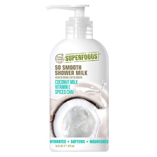 Petal Fresh SuperFoods So Smooth Ultra-Hydrating Shower Milk (Coconut Milk, Vitamin E & Spiced Chai) | SuperFoods Beauty