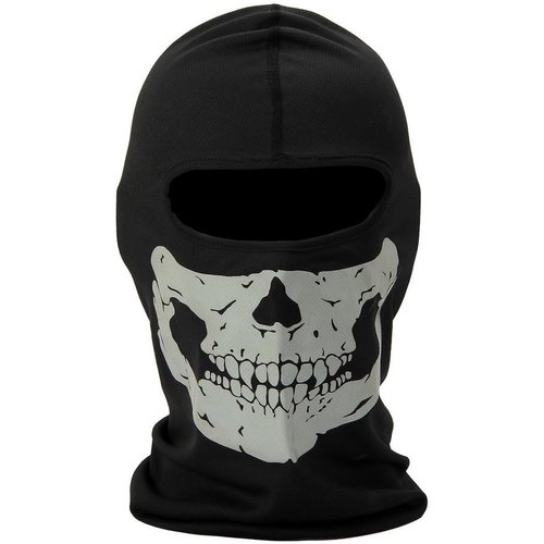Aikuer Black Balaclava Ghosts Skull Full Face Mask, Windproof Ski Mask Motorcycle Face Masks Tactical Balaclava Hood for Men Women Youth Halloween Cosplay Outdoor Sport Cycling Hiking