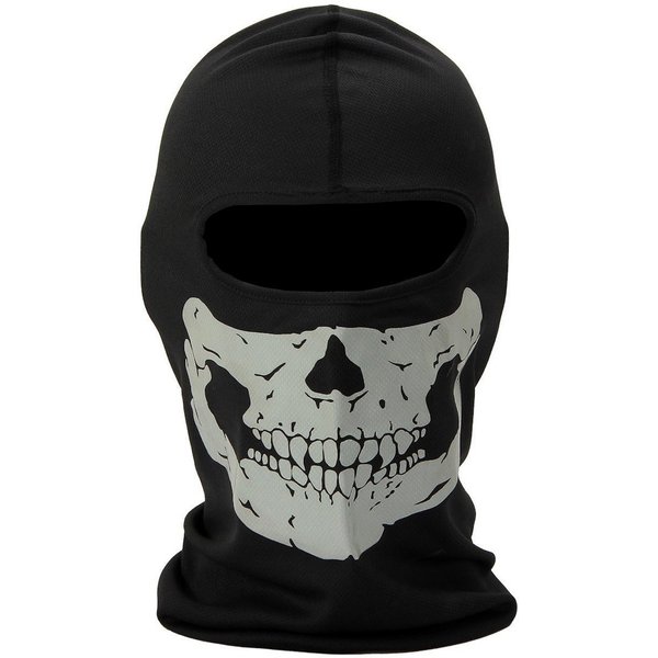 Aikuer Black Balaclava Ghosts Skull Full Face Mask, Windproof Ski Mask Motorcycle Face Masks Tactical Balaclava Hood for Men Women Youth Halloween Cosplay Outdoor Sport Cycling Hiking