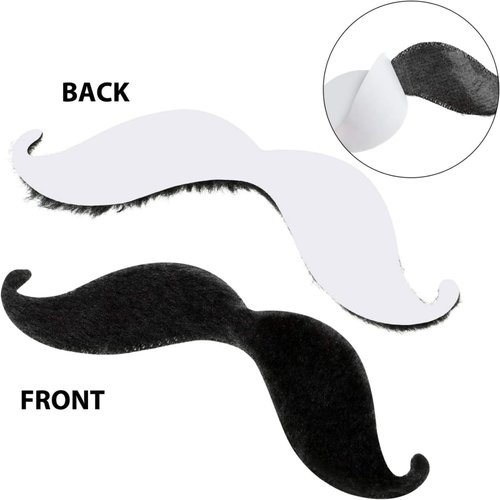 Tatuo 68 Pcs Fake Eyebrows and Mustaches Self Adhesive Mustaches Stickers Set Funny Fake Unibrow Stick on Beard for Halloween Masquerade Party Costume Accessories