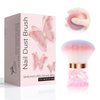 ANGNYA Nail Dust Brush, Round Nail Art Dust Powder Remover Brush with Acrylic Handle, Fluffy Dust Brush for Nails Soft Nail Duster Brush (Round)