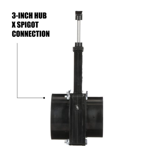 VALTERRA ABS Gate Valve for RV, Camper, and More - 3-Inch Hub x Spigot Connection