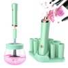 Senbowe Upgraded Makeup Brush Cleaner and Dryer Machine, Electric Cosmetic Automatic Brush Spinner with 8 Size Rubber Collars, Wash and Dry in Seconds, Deep Cosmetic Brush Spinner for All Size Brushes