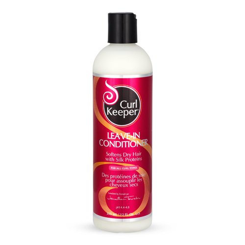 Curl Keeper Leave-In Conditioner for Curly Hair, 12 Fl Oz - All-Day Lightweight Moisture for All Curl Types - Softens Dry Hair with Silk Proteins for Shiny & Soft Hair - Water-Based Hair Conditioner