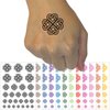 Celtic Shamrock Knot Outline Temporary Tattoo Water Resistant Fake Body Art Set Collection - Dark Green (One Sheet)