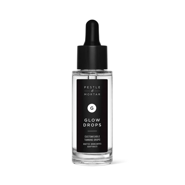 Pestle & Mortar Glow Drops - Customisable Sunless Self-Tan with Hyaluronic Acid. Effortless, Even Tanning, Super-Hydrating, Works Alongside Your Regular Skincare Products - For Men & Women- 30ml