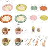 Giant bean 27PCS Wooden Toy Plates and Dishes for Kitchen Set,Montessori Kitchen Toys for Girls and Boys, Wooden Play Kitchen Accessories