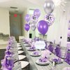 Rabbmall Birthday Decorations for Girls Purple and Silver Lavender Party Decor Kit for Her Women Including Happy Birthday Banner Pompom Flower Foil Balloons Confetti Latex Balloon Ribbons