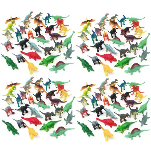 Boley 150 Pack Miniature Dinosaur Toy Set - Colorful Mini Plastic Dinosaur Figure Variety Pack - Perfect for Party Packs, Party Favors, Cake Toppers, and Stocking Stuffers!