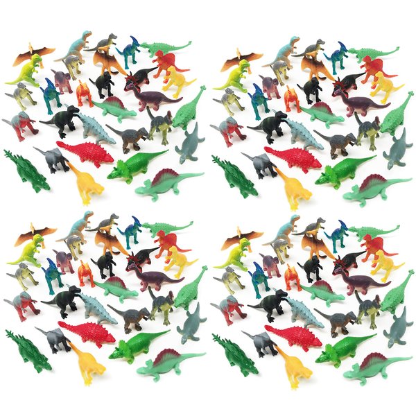 Boley 150 Pack Miniature Dinosaur Toy Set - Colorful Mini Plastic Dinosaur Figure Variety Pack - Perfect for Party Packs, Party Favors, Cake Toppers, and Stocking Stuffers!