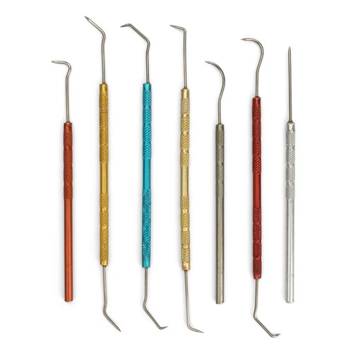 ENKAY - Dental Pick Set with Colored Handles, 7 Pieces