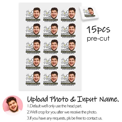 Customized Bachelorette Party Face Body Tattoos,Bachelor Party Stickers Decors Party Supplies with Funny Face We're Poppin Bottles