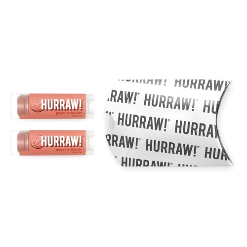 Hurraw! Grapefruit Lip Balm, 2 Pack: Organic, Certified Vegan, Cruelty and Gluten Free. Non-GMO, 100% Natural Ingredients. Bee, Shea, Soy and Palm Free. Made in USA