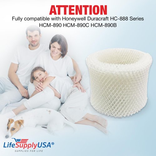 LifeSupplyUSA Humidifier Filter Replacement Wick Filter C Compatible with Honeywell Duracraft HC-888 Series HCM-890 HCM-890C HCM-890B