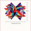 Rainbow Hair Bow with Clip Grosgrain Ribbons HairClips for Girls JB35 (2 Pcs-A2)