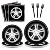 ZOIIWA 96 Pieces Race Car Party Plates and Napkins Sets Racing Car Race Track Party Supplies Decorations Racing Themed Dessert Dinnerware for Kids Boys Birthday Baby Shower Home Decor, Serves 24