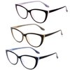 CRGATV 3 Pack Reading Glasses Blue Light Blocking Stylish Cat Eye Computer Readers Anti Eyestrain & Glare for Women