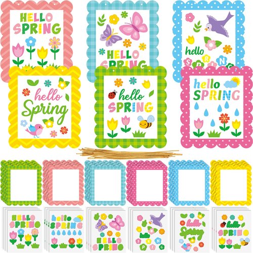 Suzile 30 Pcs Fall Crafts for Kids Thanksgiving Hello Fall Sign Craft Kit Hanging Fall Arts and Crafts Bulk Fall Themed DIY Crafts for Kids Fun Holiday Game Activities Classroom Decorations(Flower)
