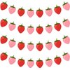 Lewtemi 4 Pcs Berry First Birthday Decor Strawberry Baby Shower Decorations Strawberry Hanging Banner Berry Garland for Strawberry Themed Party Favors Supplies(Red, Pink)