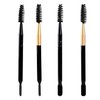 TEONEI Brow Gel Spatula and Spoolie Brush,Eyebrow Applicator Brush with Spatula,Double-Headed Eyelashes Curler Volume Tool,4PCS
