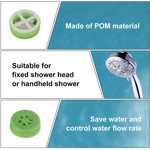 Hibbent 9 PCS Water Flow Restrictor 1.5/1.75/2.0/2.5/3.0 GPM Set, Shower Flow Control Valve Shower Water Flow Reducer, Shower Flow Reducer Limiter Regulator for Fixed Shower Head or Handheld Shower