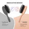 AIMIKE 2pcs Hair Brushes for Women, Pastel Peach Detangling Brush for Curly Hair, Painless Hairbrush with Ultra-soft Bristles, Detangler Hair Brush Easy Through Tangles, Paddle Brush for Wet Dry Hair