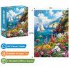 300 Pieces Puzzles for Adults–Colorful Garden By The Ocean Puzzle for Adults Children Elderly–Recycled Paper Puzzle 300 Pieces–Glossy, Sturdy Pieces Challenging Family Game Great Gift Idea (20.5x15in)