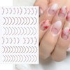 SILPECWEE 14 Sheets Gold Nail Stickers French Line Metallic Curve Strip Nail Decals Self Adhesive Nail Art Stickers Nail Design Stickers 3D Nail Decoration for Women Kids