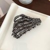 Halloween Hair Clips for Women Girls Skeleton Hand Hair Claw Clip Metal Black Hair Jaw Clips for Thick and Thin Hair Strong Hold Hair Accessories Halloween Hair Barrettes 1PCS