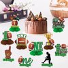 10Pcs Football 1st Birthday Decorations Honeycomb Centerpiece for Boys, First Year Down Football Theme Table Centerpiece Party Supplies, Sports Football One Year Old Birthday Table Topper Sign Decor