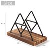 Wooden Napkin Storage,1 Pack Black Table Napkin Holder with Black Metal Wire for Indoor Outdoor Home Dining Restaurant Kitchen Decor