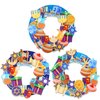 12 Kits Hanukkah Wreath Craft Kit DIY Felt Menorah Gold Coin Happy Hanukkah Wreath Chanukah Art Projects for Hanukkah Party Home Living Room Classroom Decorations Activities
