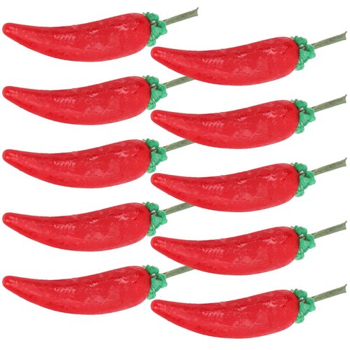 Abaodam 30 Pcs Vegetable Model Dollhouse Miniatures Miniature Dollhouse Decorations Miniature Food Vegetable Dollhouse Chili Fake Vegetables Fruit Red Synthetic Resin Doll House, 2x0.4cm
